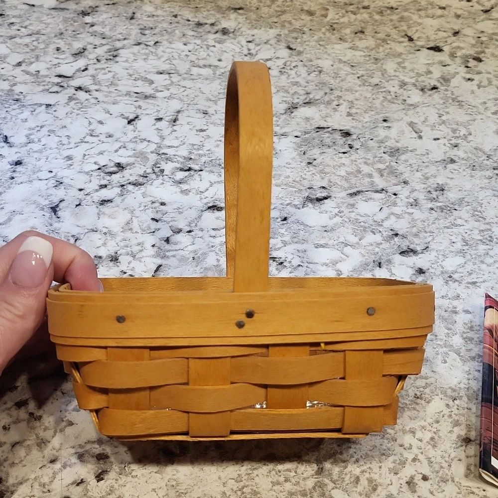Longaberger Parsley Booking Basket with Liner & Pamphlet